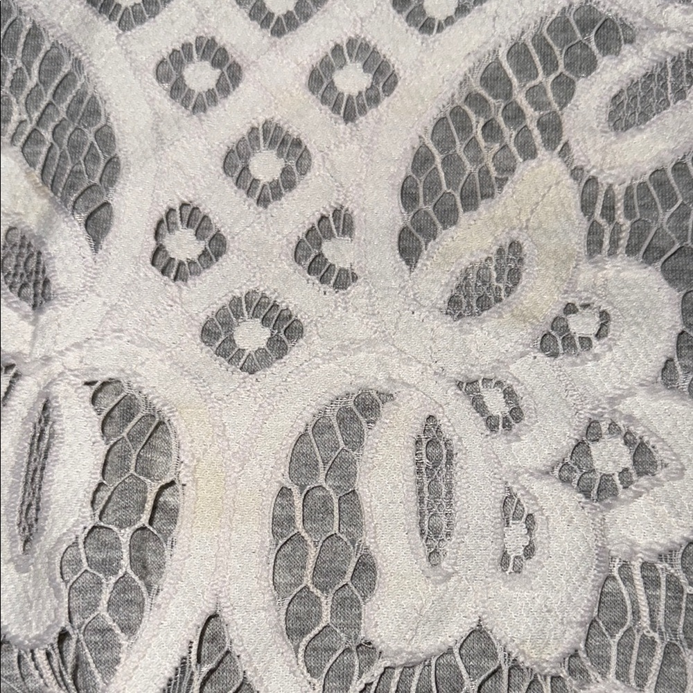 Gray and White Kids Lace Top sweater - Picture 3 of 7